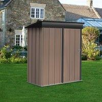 Living and Home 3x5 FT Outdoor Metal Garden Storage Shed in Light Brown
