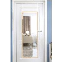 Living and Home 28cm W x 118cm H Gold Frame Over the Door Full Length Mirror | Size: 28 cm W x 118 cm H