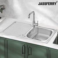 JASSFERRY Stainless Steel Kitchen Sink Inset Reversible in Silver