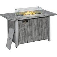 Rolipo 50, 000 BTU Gas Fire Pit Table with Glass Screen Grey