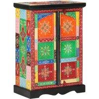 Berkfield Home Hand Painted Sideboard with Doors 53x30x75 cm Solid Wood Mango | Size: 53 x 30 x 75 cm