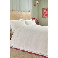 Helena Springfield 'Margo Embroidery' Cotton Duvet Cover Set in White | Size: Single