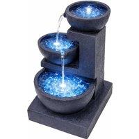Gardenwize Solar Cascading Water Feature With Battery Back Up in Dark Grey