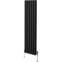 Monstershop Oval Column Radiator & Valves - 1600mm x 360mm - Black