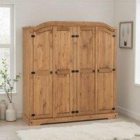 Seconique Corona Essentials 4 Door Wardrobe in Natural