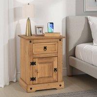 Seconique Corona Essentials 1 Door 1 Drawer Bedside in Natural