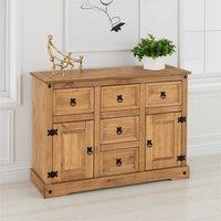 Seconique Corona Essentials 2 Door 5 Drawer Sideboard in Natural