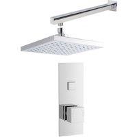 Balterley Concealed Square Push Button 1 Outlet Valve Arm Head in Silver