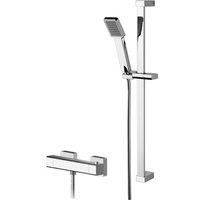 Balterley Thermostatic Bar Valve Rectangular Slide Rail in Silver