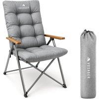 Voyager 2 Pack Luxury Camping Folding Chair - 150kg Load Capacity, Easy Setup in Grey