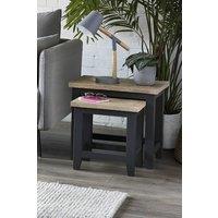 Julian Bowen Bordeaux Nest of 2 Side Tables in Dark Grey