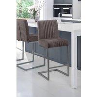 Julian Bowen Brooklyn Upholstered Bar Stool (Set of 2) in Grey