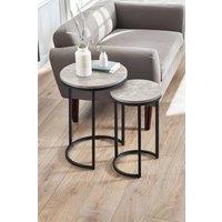 Julian Bowen Staten Round Nest of 2 Side Tables in Grey