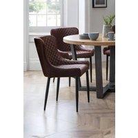 Julian Bowen Luxe Diamond Quilted Upholstered Dining Chair (Set of 2) in Brown