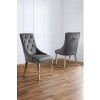 Julian Bowen Gladstone Buttoned Back Upholstered Dining Chair (Set of 2) in Grey