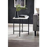 Julian Bowen Siena Square Stone Top Side Table in White