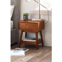 Julian Bowen Lowry 1 Drawer Side Table in Tan