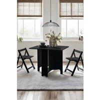 Julian Bowen Gatan 2 Seater Compact Drop Leaf Dining Set with Folding Chairs in Black