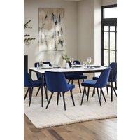 Julian Bowen Miami Rectangular Stone Top 4-6 Seater Dining Table in White