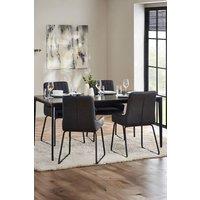 Julian Bowen Miami Rectangular Stone Top 4-6 Seater Dining Table in Grey