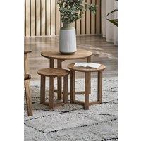 Julian Bowen Nidri Round Nest of 3 Side Tables in Light Oak