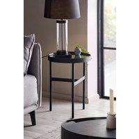 Julian Bowen Franki Round Glass Top Side Table in Black