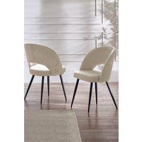 Julian Bowen Ella Curved Back Upholstered Dining Chair (Set of 2) in Beige