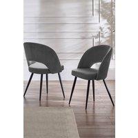 Julian Bowen Ella Curved Back Upholstered Dining Chair (Set of 2) in Dark Grey