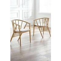 Julian Bowen Rory Curved Spindle Back Upholstered Dining Chair in Light Oak