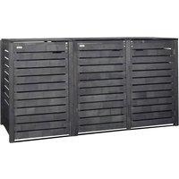 Samuel Alexander 2.15m x 1.16m Wooden Wheelie Bin Store Storage for 3 Bins in Dark Grey