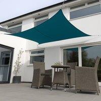 Primrose 6m x 5m Waterproof Patio Sun Shade Sail Canopy 98% UV Block Free Rope in Teal