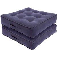 Harbour Housewares Square Armchair Booster Cushions - 50 x 50cm - Pack of 2 in Navy | Size: 50 x 50 cm