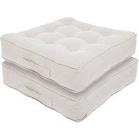 Harbour Housewares Square Armchair Booster Cushions - 50 x 50cm - Pack of 2 in Cream | Size: 50 x 50 cm