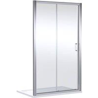 Balterley Ellenhall 8mm Glass Sliding Reversible Sliding Shower Door, 1200mm in Silver