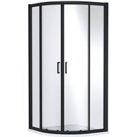 Balterley Ellenhall 8mm Glass Quadrant Shower Enclosure, Matt Black, 1000x1000mm in Black