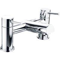 Balterley Contemporary Minimalist Round Deck Mounted Bath Filler Tap, Chrome in Silver