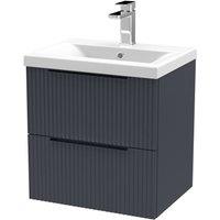 Balterley Contemporary Front 2 Drawer Vanity Basin Unit, Dark Grey, 500mm in Grey
