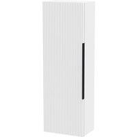 Balterley Fluted Front Wall Hung Single Door Tall Storage Unit, White, 400mm in White