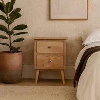 Wyld Haus Neive Scandi Mango Wood Bedside with 2 Drawers in Brown