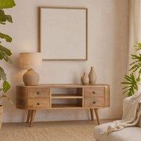 Wyld Haus Padua Round Mango Wood TV Unit 4 Drawers in Brown