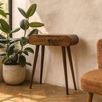 Wyld Haus Olbia Mini Round Chestnut Mango Wood Dressing Table in Brown