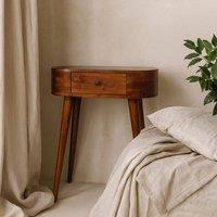 Wyld Haus Chioggia Mini Console Table Chestnut Mango Wood with Drawer in Brown