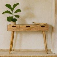 Wyld Haus Saint Paul de Vence Oak Mango Wood Dressing Table 3 Drawers in Brown