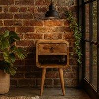 Wyld Haus Parma Small Oak Mango Wood Bedside Table in Brown