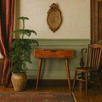 Wyld Haus Olbia Chestnut Mango Wood Dressing Table with Foldable Mirror in Brown
