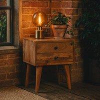 Wyld Haus Parma Small Mango Bedside Table Rustic Oak Finish in Brown