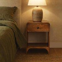 Wyld Haus Paris Mango Wood Nightstand Drawer & Open Shelf in Brown