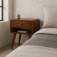 Wyld Haus Taormina Solid Mango Wood Nightstand with Drawer & Shelf in Brown