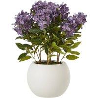 Wyld Haus Artificial Purple Hydrangea in White Ceramic Pot Medium