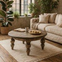 Wyld Haus Montaine Round Brown Solid Wood Coffee Table